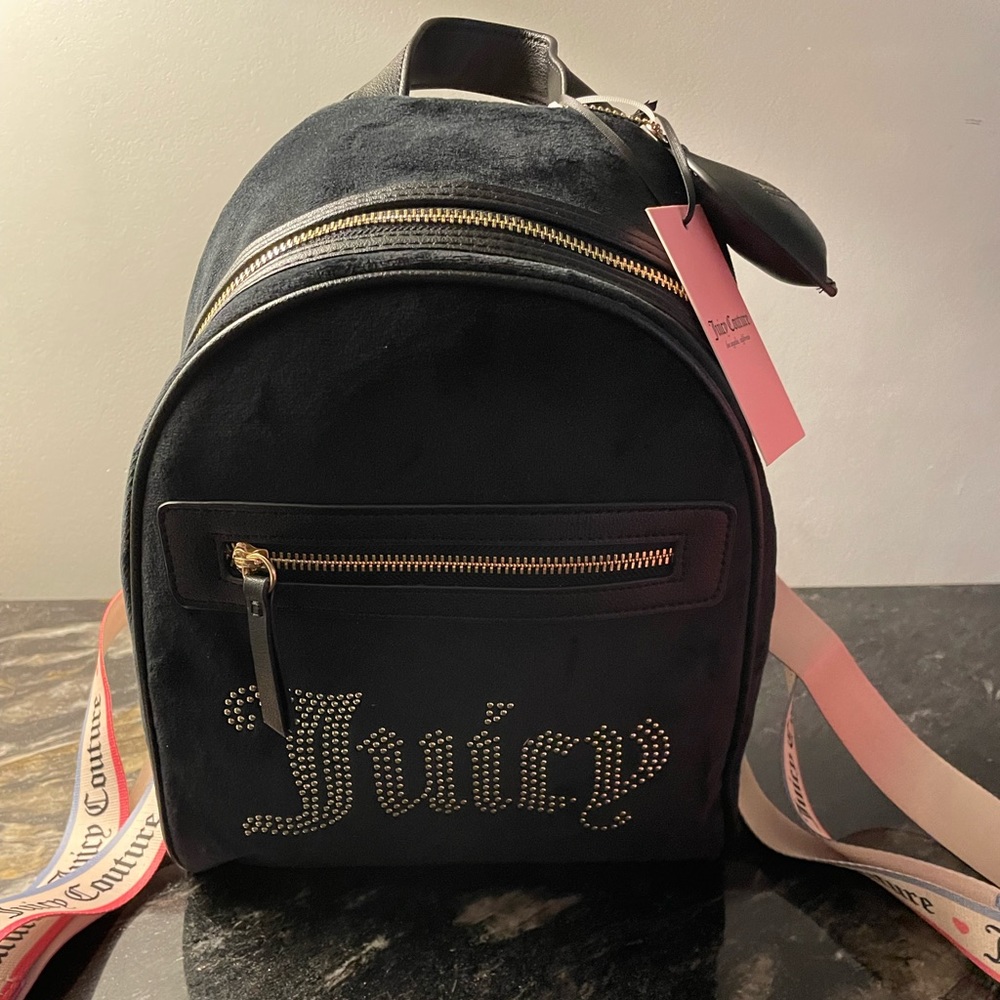 💖Juicy Couture Liquorice Big Spender Velour Backpack